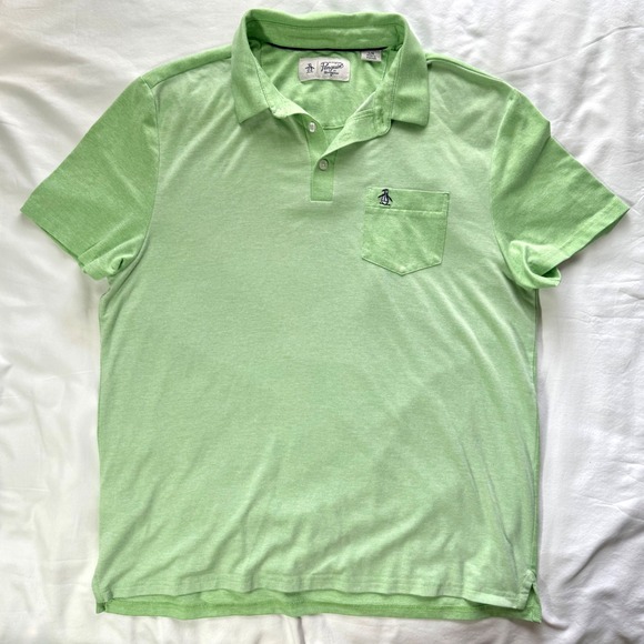 Original Penguin Other - Original Penguin Mens Polo Shirt L Bright Green Pocket Golf Summer Vacation